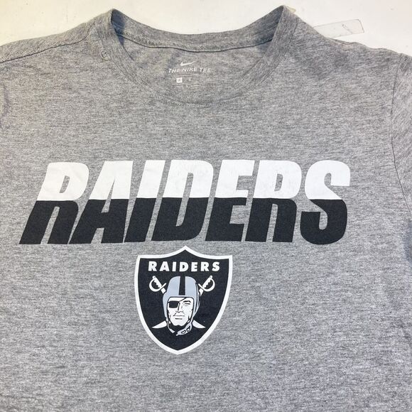 RAIDERS T SHIRT Sz Mens S LAS VEGAS NFL Football Nike gray / silver - Picture 1 of 4